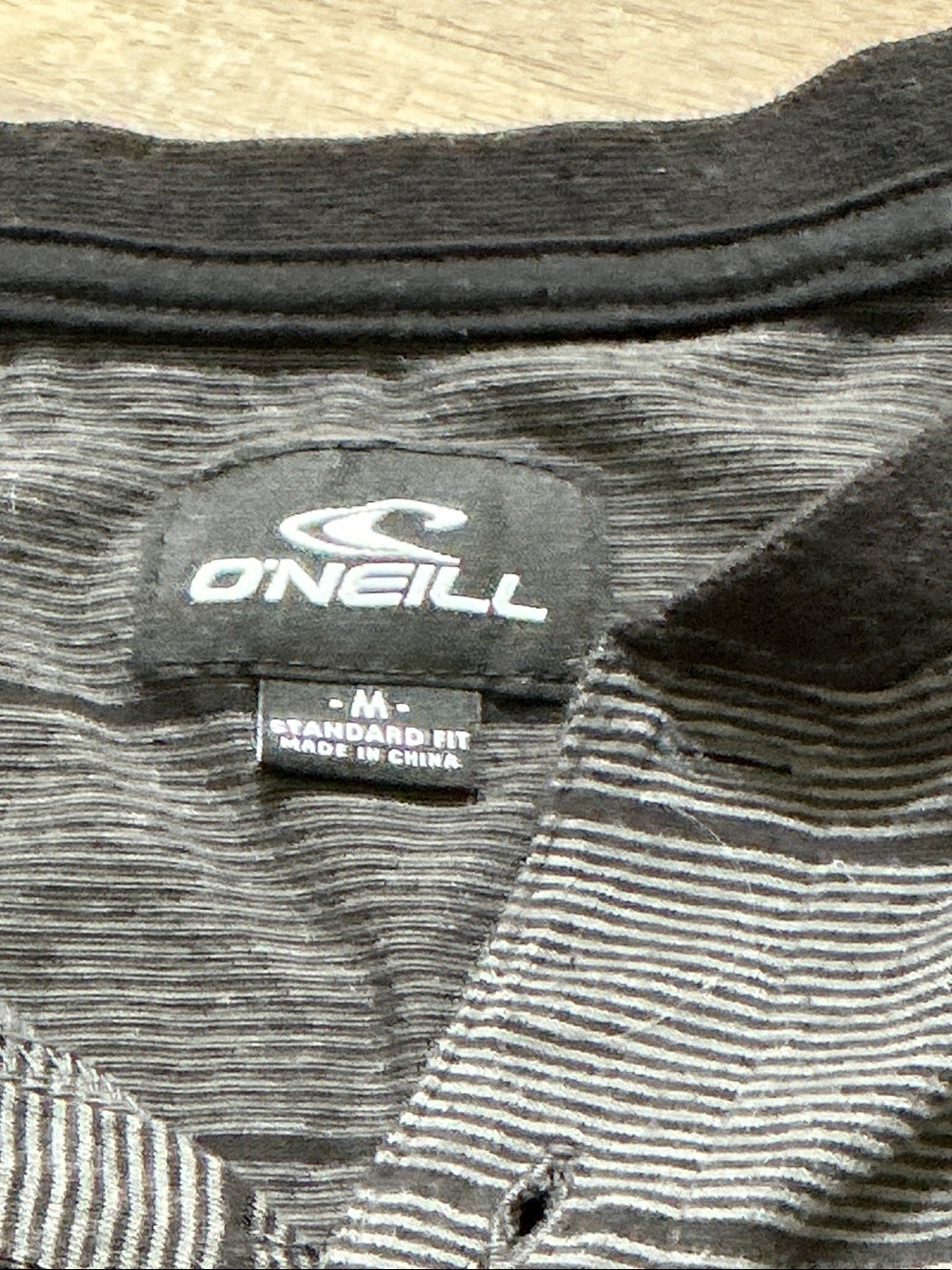 O'Neill Men's Striped Henley in Black and Gray
